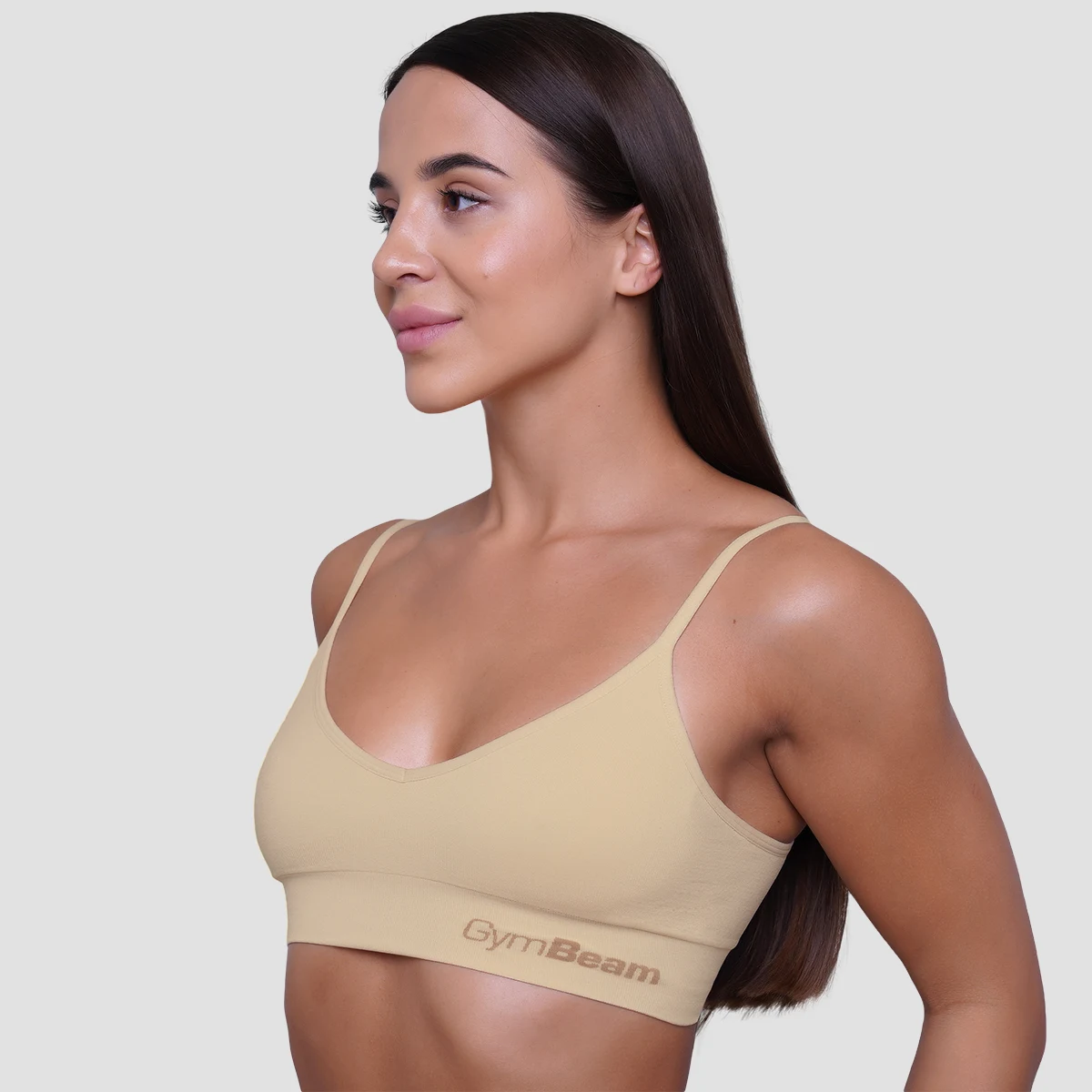GymBeam Triangle Bralette Nude - Veličina: XXL | Boja: Krem | Težina: 0,14 g · záber 2