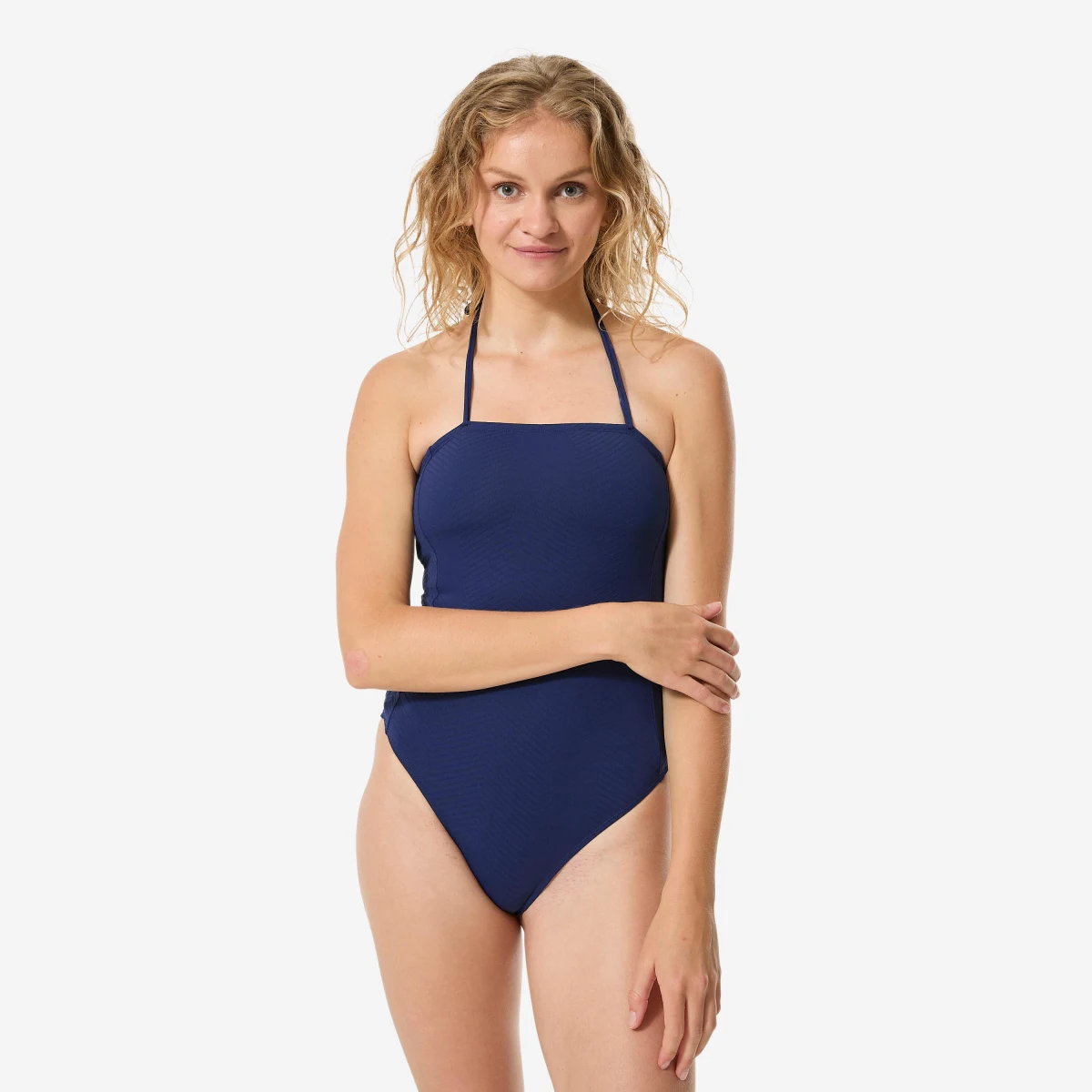 DECATHLON Dámske jednodielne plavky Manon Venice na surfovanie tmavomodré XS-S · záber 1