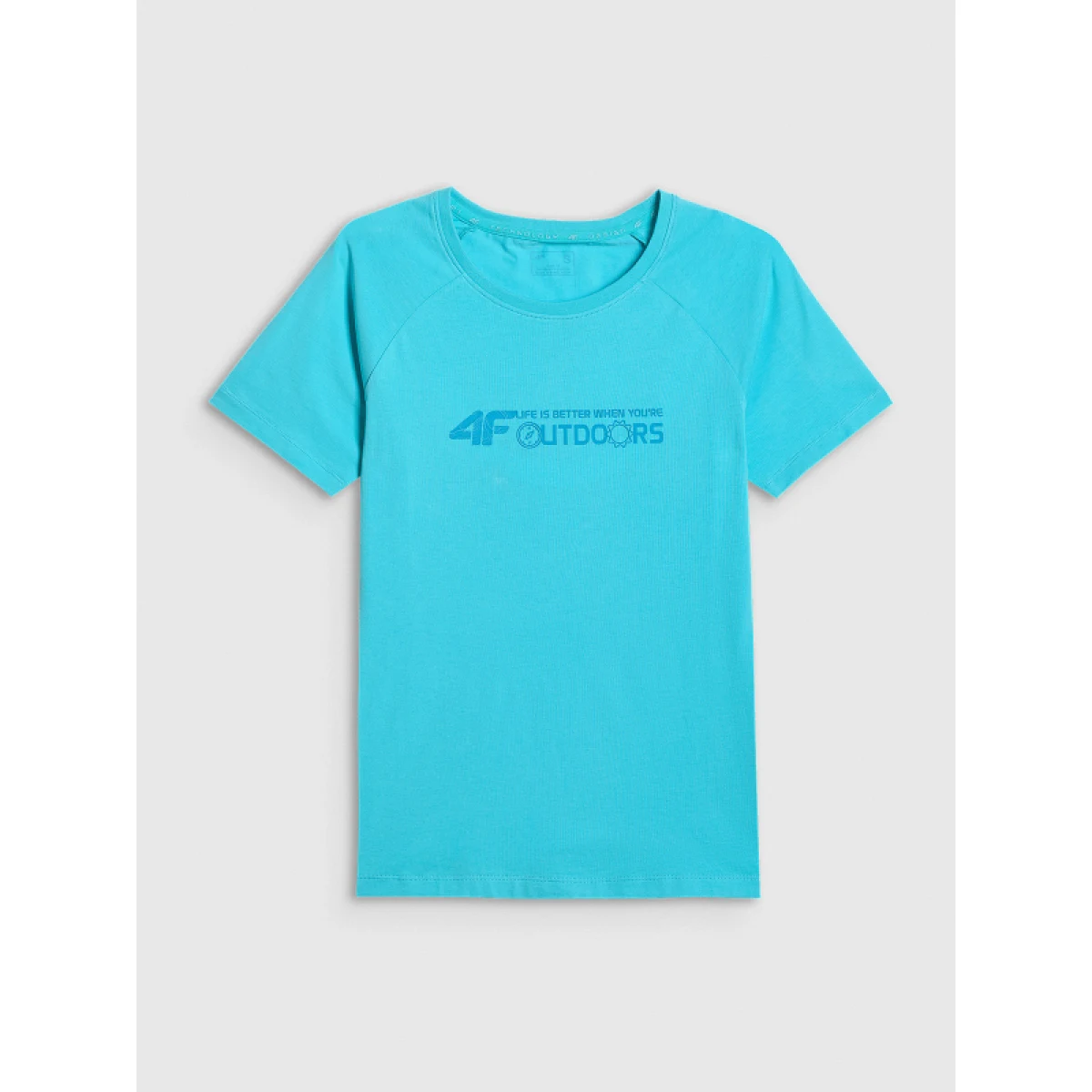 Dámské turistické tričko s krátkým rukávem 4F TSHIRT F2774-48S-AQUA · záber 2