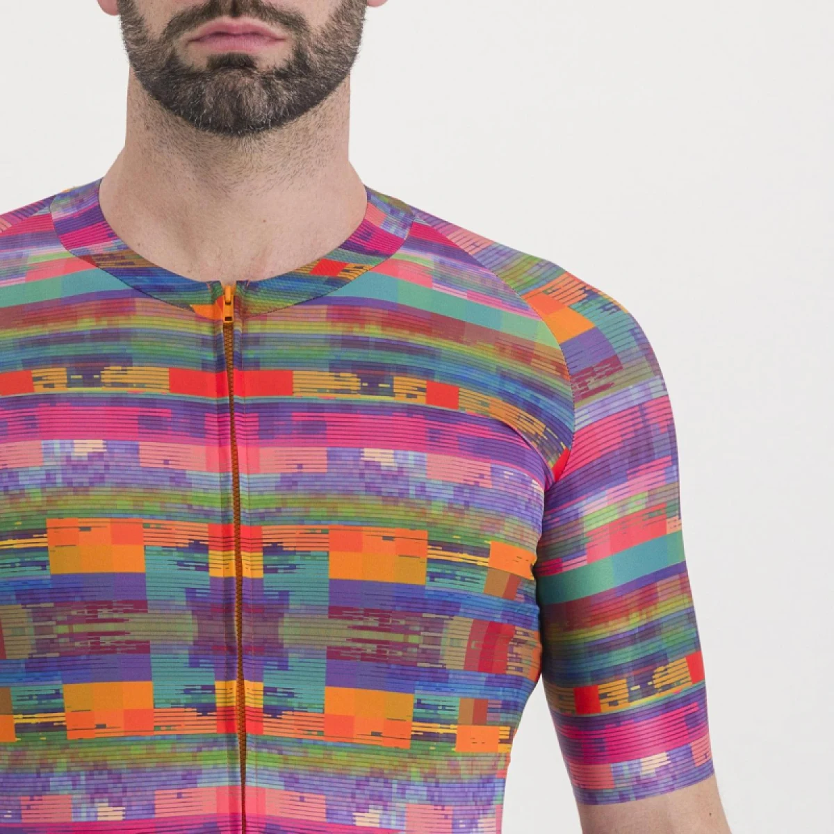 Férfi rövidujjú kerékpáros mez SPORTFUL Glitch bomber jersey, multicolor pink · záber 4