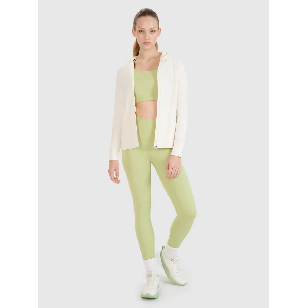 Dámská tréninková mikina se zipem 4F SWEATSHIRT FNK F467-11S-OFF WHITE · záber 5