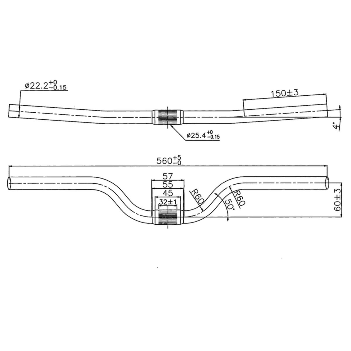 OXYLANE Riadidlá 620 mm 25,4 mm bez · záber 1