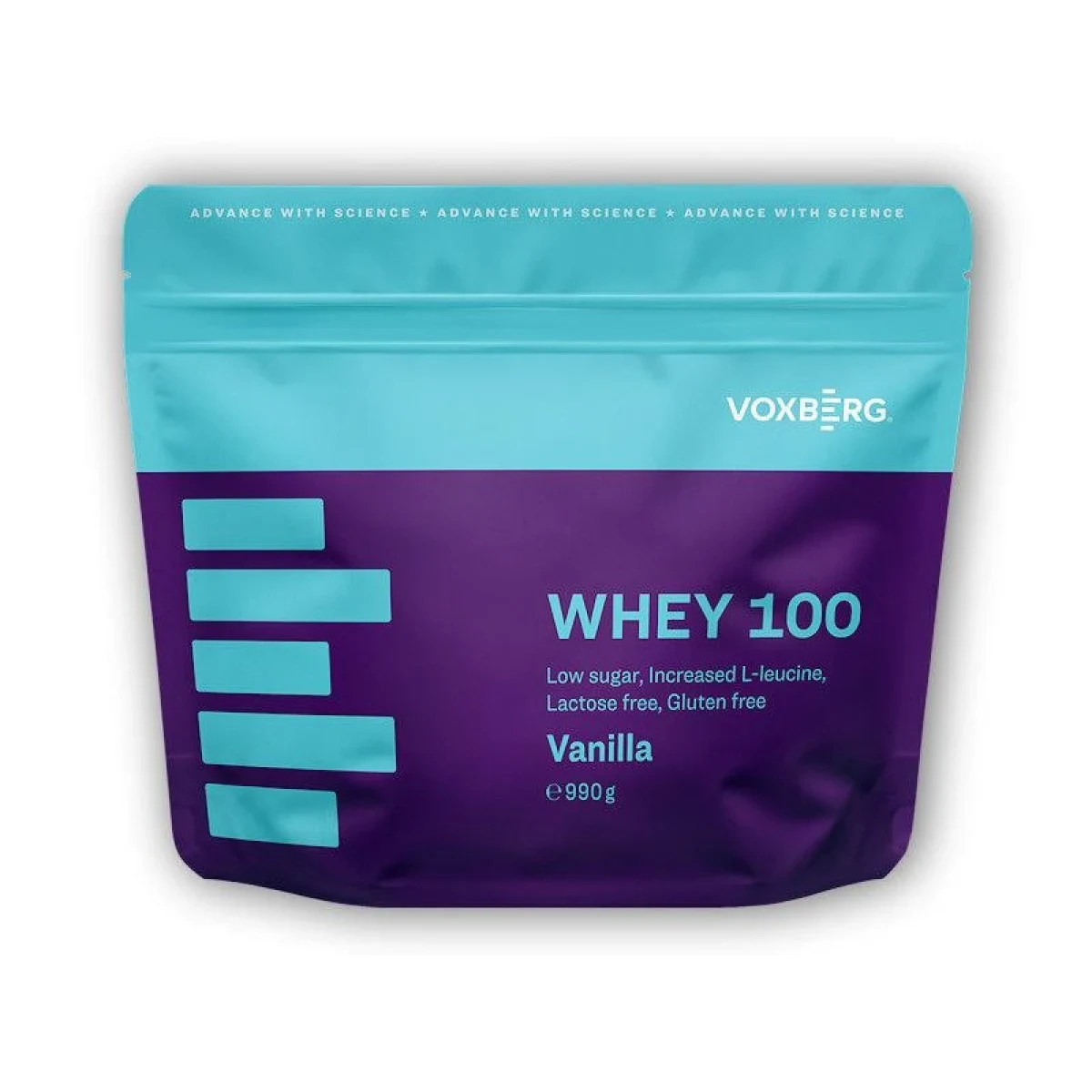 Voxberg Whey Protein 100 990g - Barva: Biela | Příchuť: Bílá čokoláda s malinou · záber 1