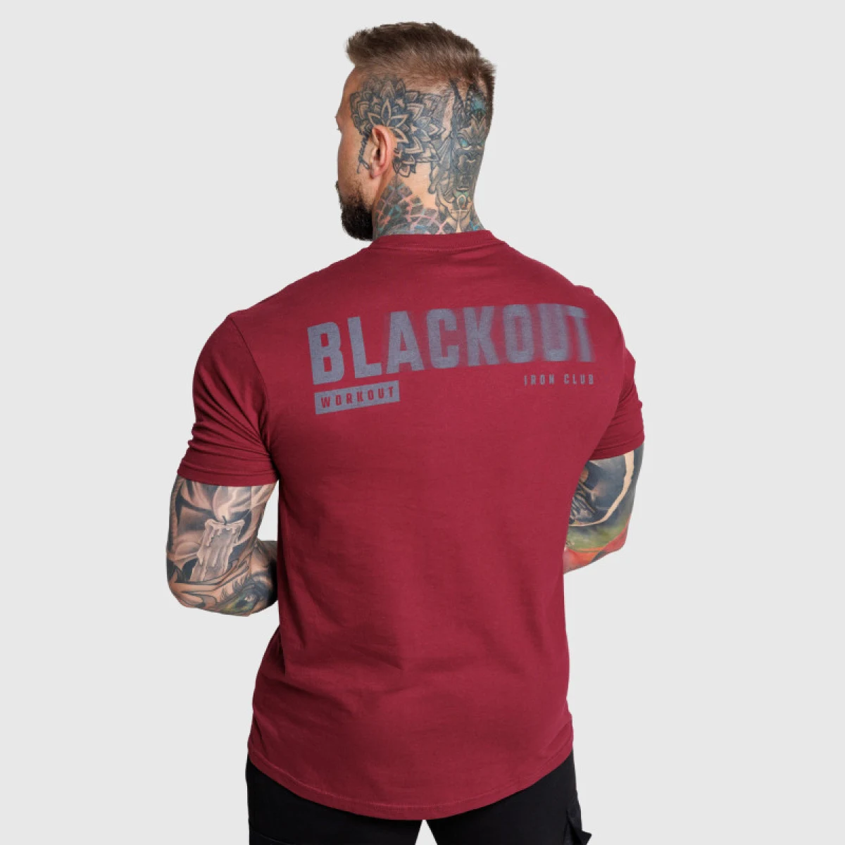 Pánske tričko Iron Aesthetics Blackout, bordové · záber 3