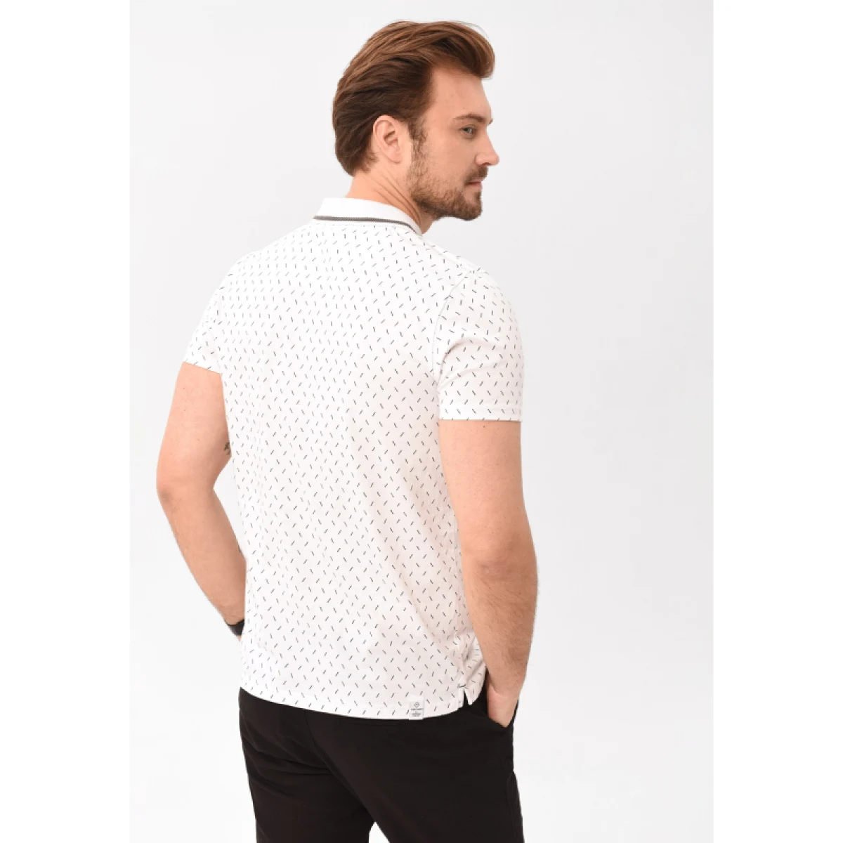 Pánské polo tričko s krátkým rukávem VOLCANO CARO-100-WHITE · záber 3