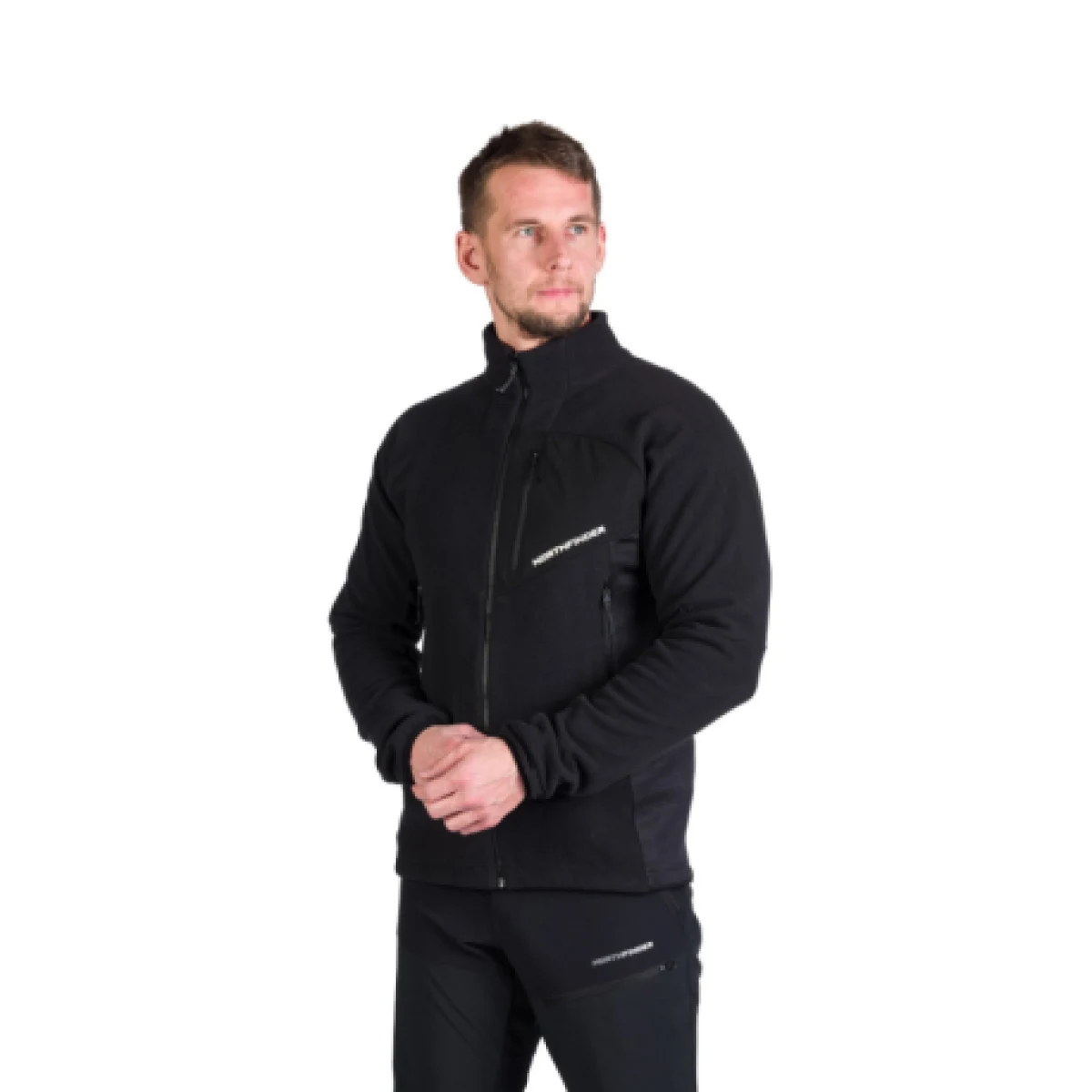 Pánská turistická fleece mikina se zipem NORTHFINDER FULVIO-269black · záber 1
