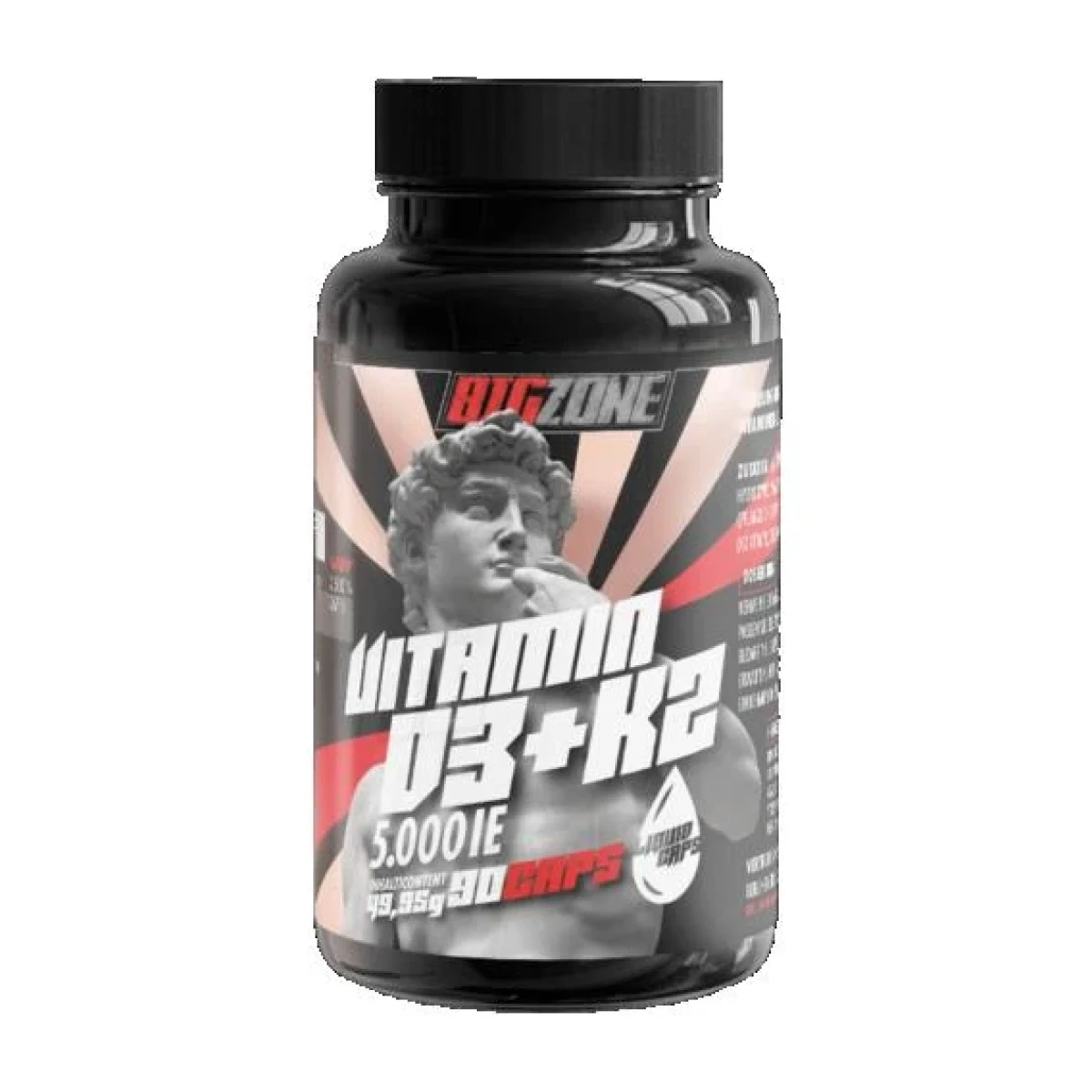 Big Zone Vitamin D3 + K2 Liquid Caps 90 kapslí · záber 1