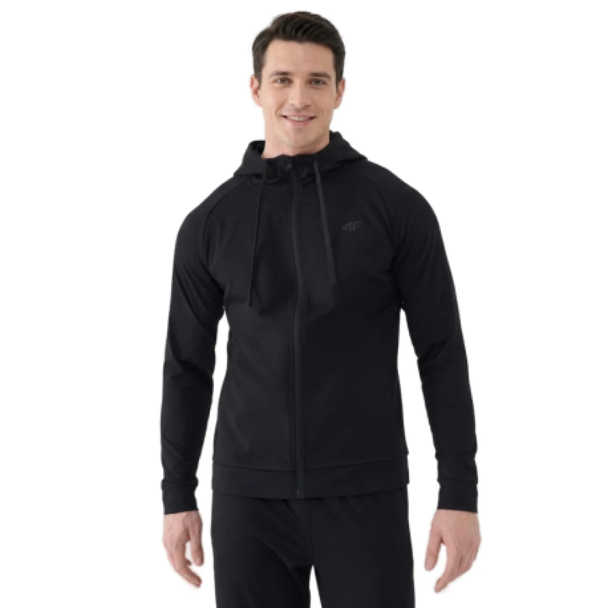 Pánska tréningová mikina so zipsom 4F SWEATSHIRT FNK M631-20S-DEEP BLACK · záber 1