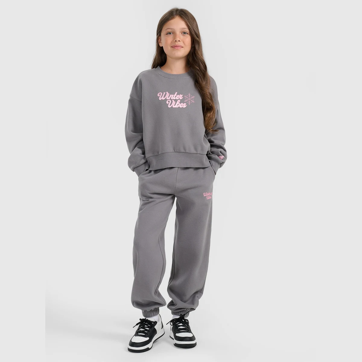 Dívčí teplákové joggery - šedé · záber 1