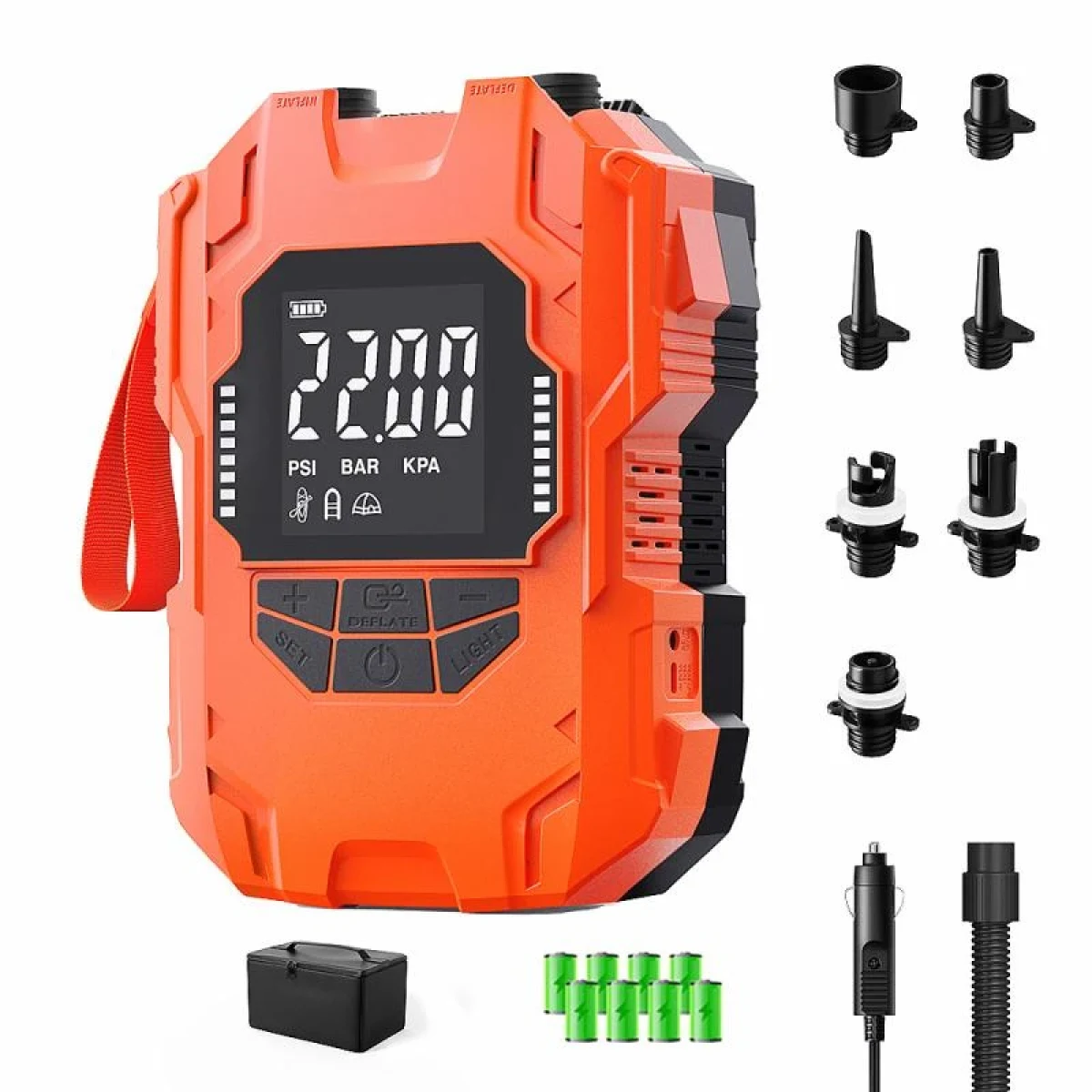 WRE Elektrická pumpa s baterií 22 PSI · záber 1