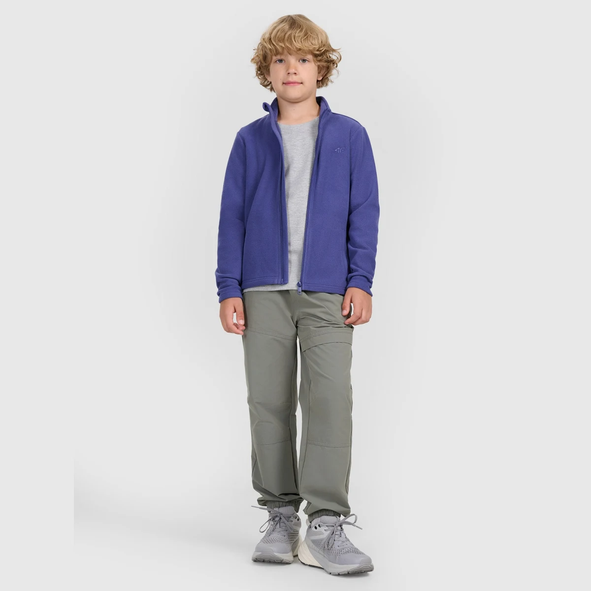 Chlapčenský fleece slim s golierom - modrý · záber 2