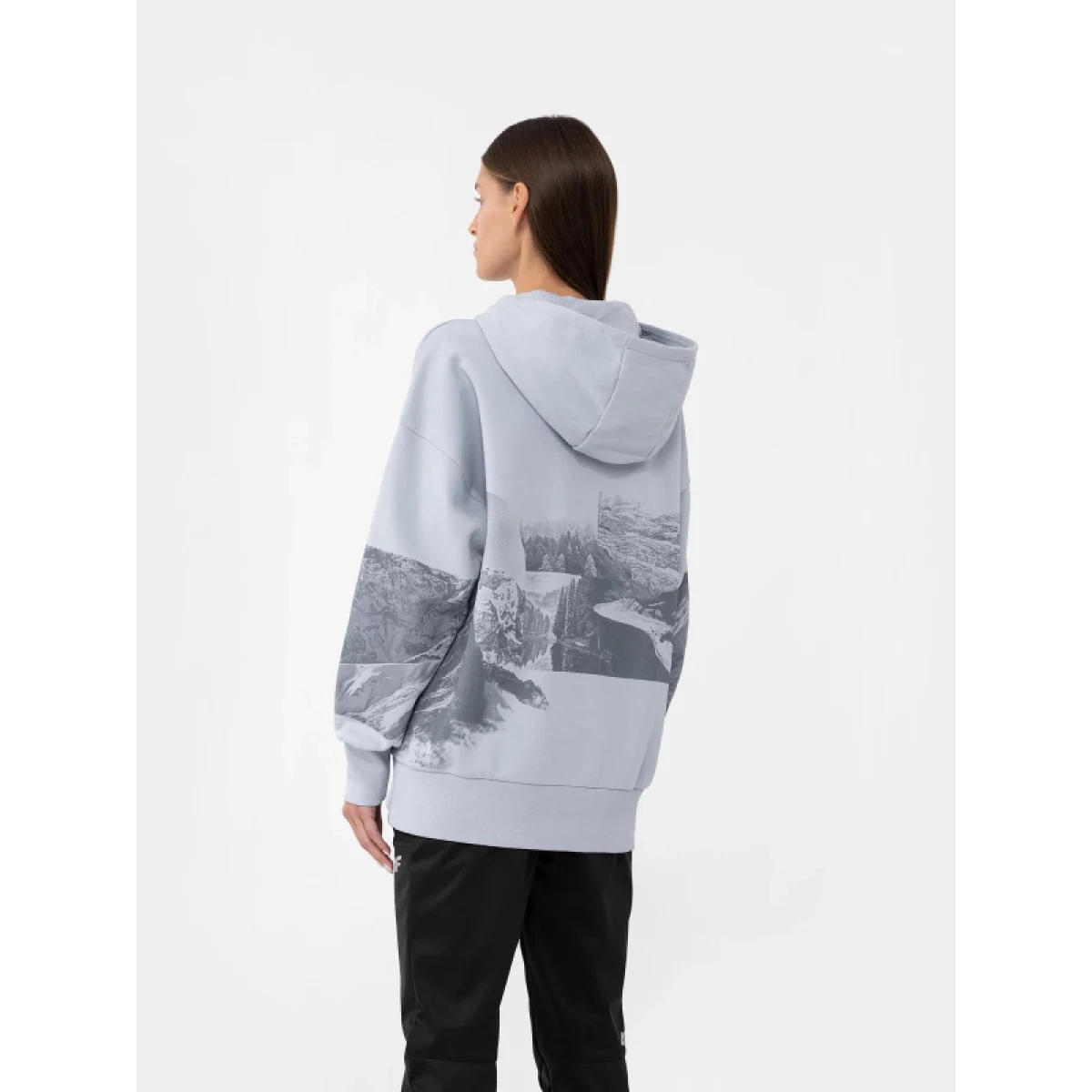 Dámská turistická mikina s kapucí 4F WOMENS SWEATSHIRT BLD013-34S-LIGHT BLUE · záber 3