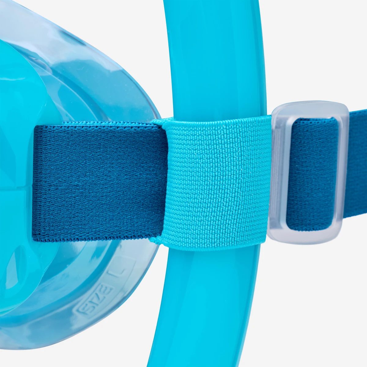 DECATHLON Šnorchlovacia sada 100 Comfort Drytop s ochranou proti zahmlievaniu tyrkysová M · záber 2