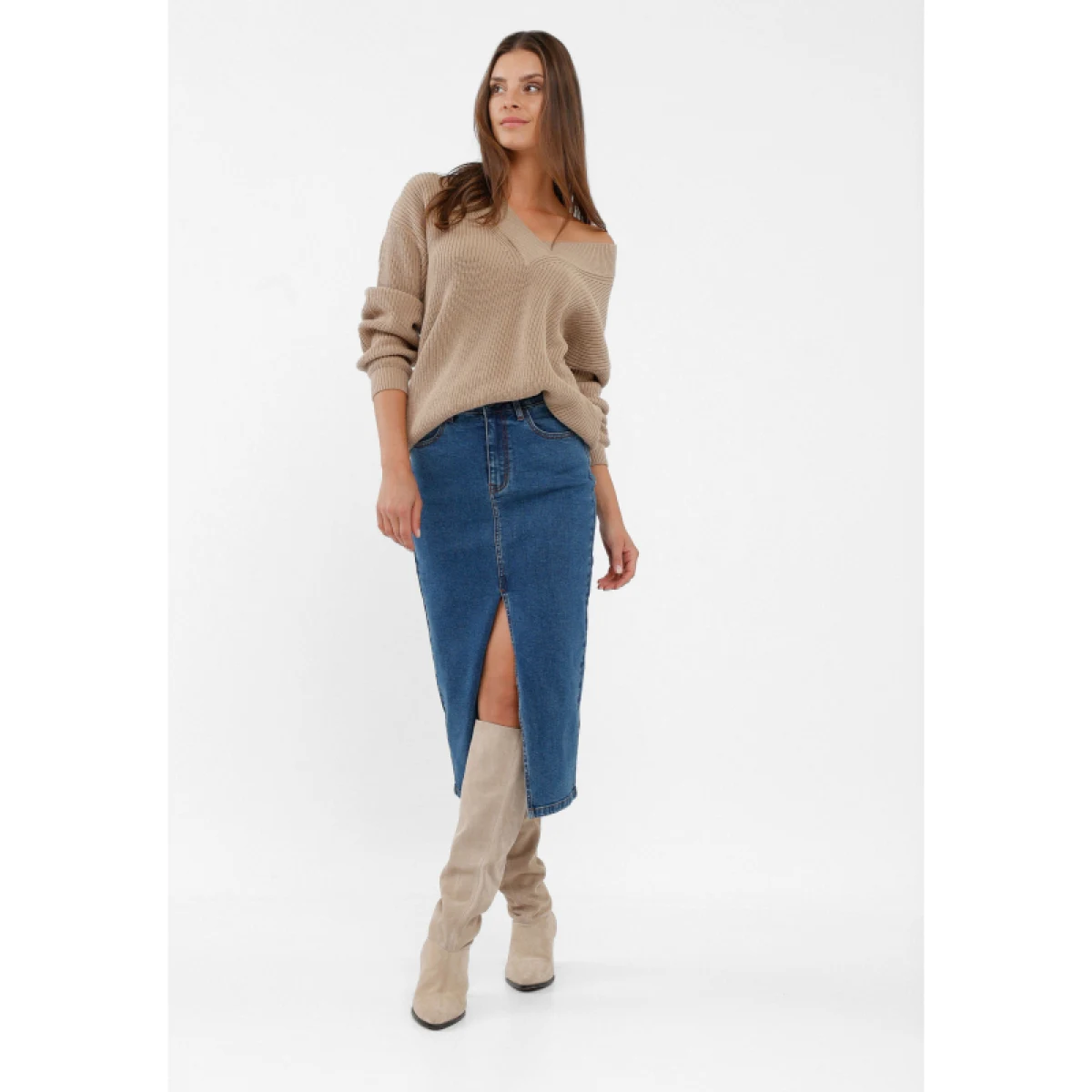 Dámský svetr VOLCANO S-VIDA-202-CAMEL · záber 3