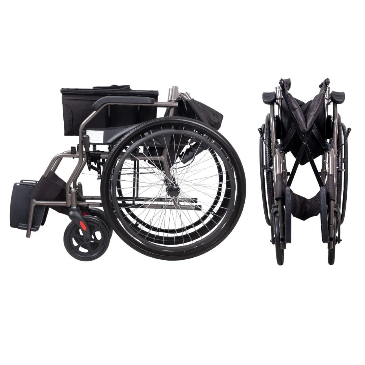 Mechanický skladací invalidný vozík inSPORTline Jakesully odľahčený • 13kg • do 100kg · záber 4
