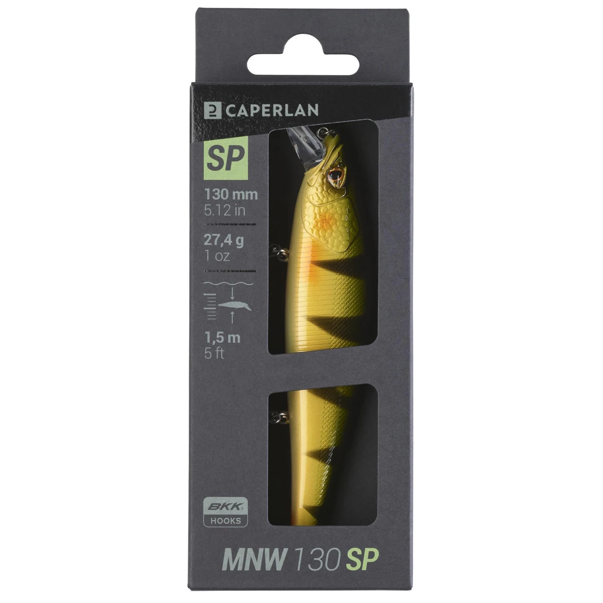 CAPERLAN Wobler Jerkbait Minnow WXM MNW 130 SP ostriež bez · záber 2
