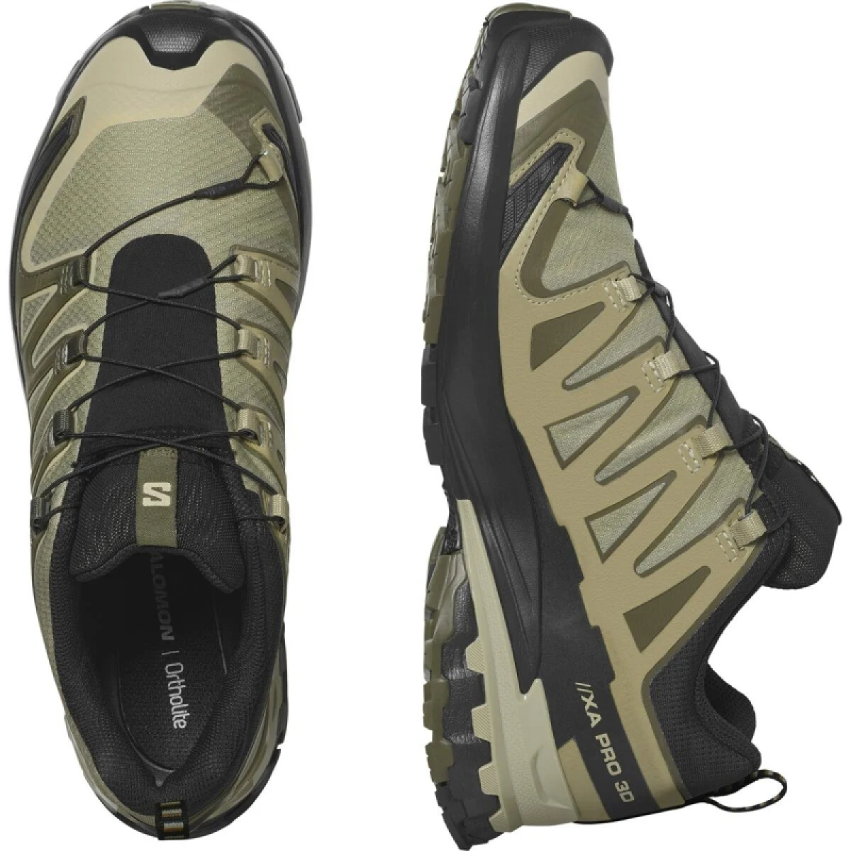 Pánská běžecká trailová obuv SALOMON XA Pro 3D V9 GTX M dried herb black olive night · záber 4