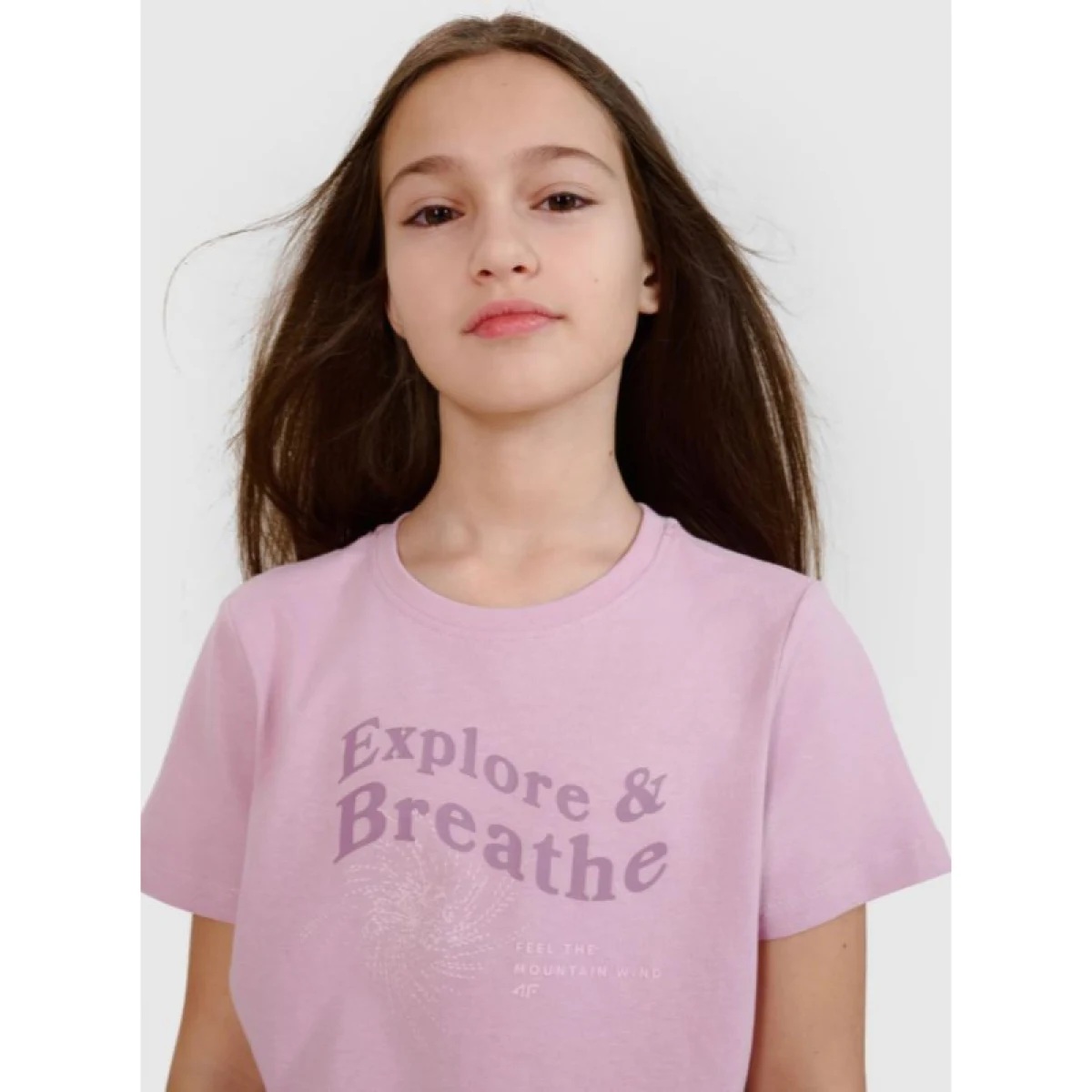 Dívčí tričko s krátkým rukávem 4F JUNIOR TSHIRT F1854-52S-LIGHT VIOLET · záber 2