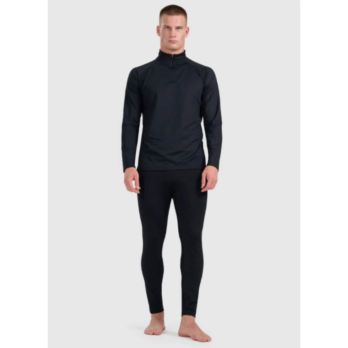 Pánská zateplená lyžařská mikina s 1 2 zipem 4F BRUSHED UNDERWEAR M101-WAW25UBRUM101-20S-DEEP BLACK · záber 5