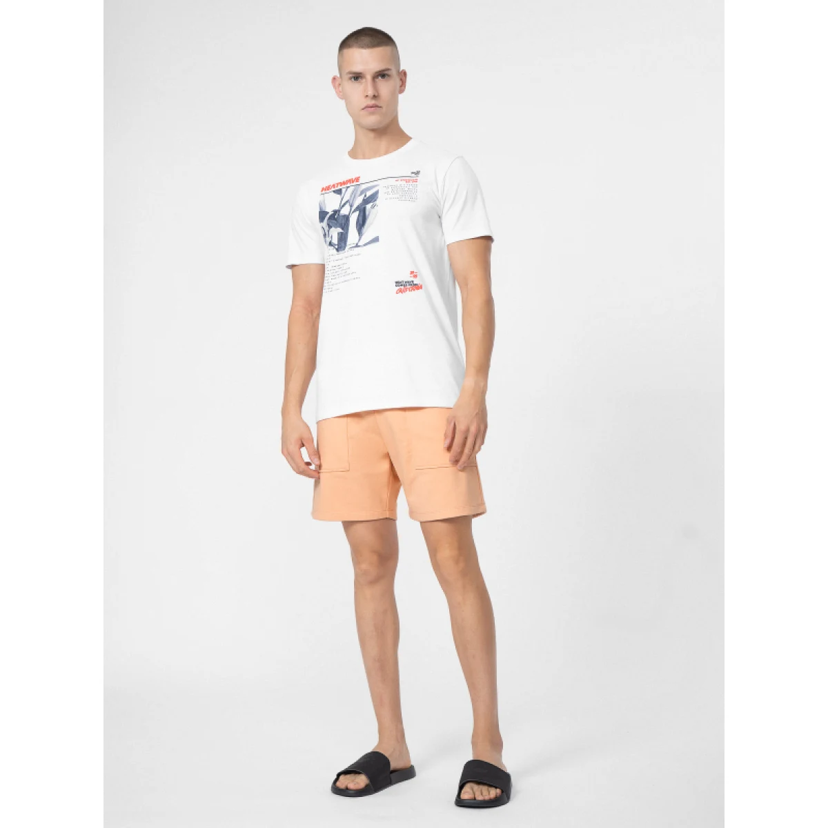 Pánské teplákové kraťasy 4F SHORTS CAS M074-64S-SALMON CORAL · záber 3