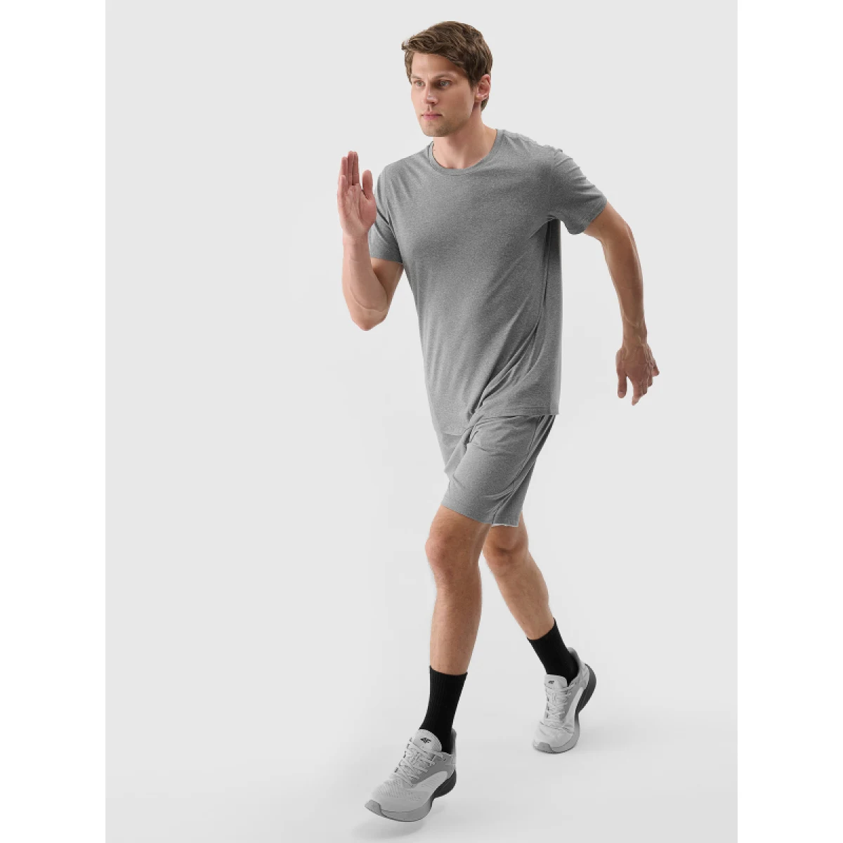 Pánské tréninkové tričko s krátkým rukávem 4F TSHIRT FNK M1344-25M-GREY MELANGE · záber 5