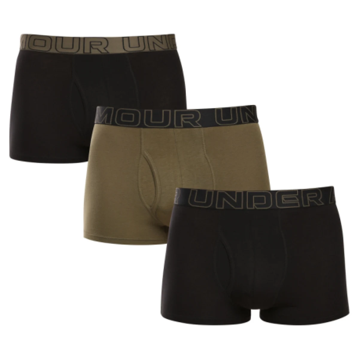 Pánske boxerky UNDER ARMOUR 3 PACK-UA PERFORMANCE COTTON - SOLID 3 inch-BLK · záber 1