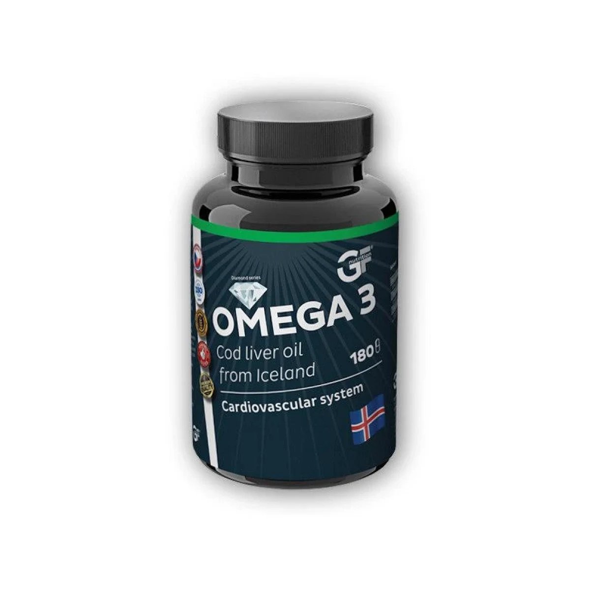 GF nutrition Omega 3 - Cod Liver oil 180 kapslí · záber 1
