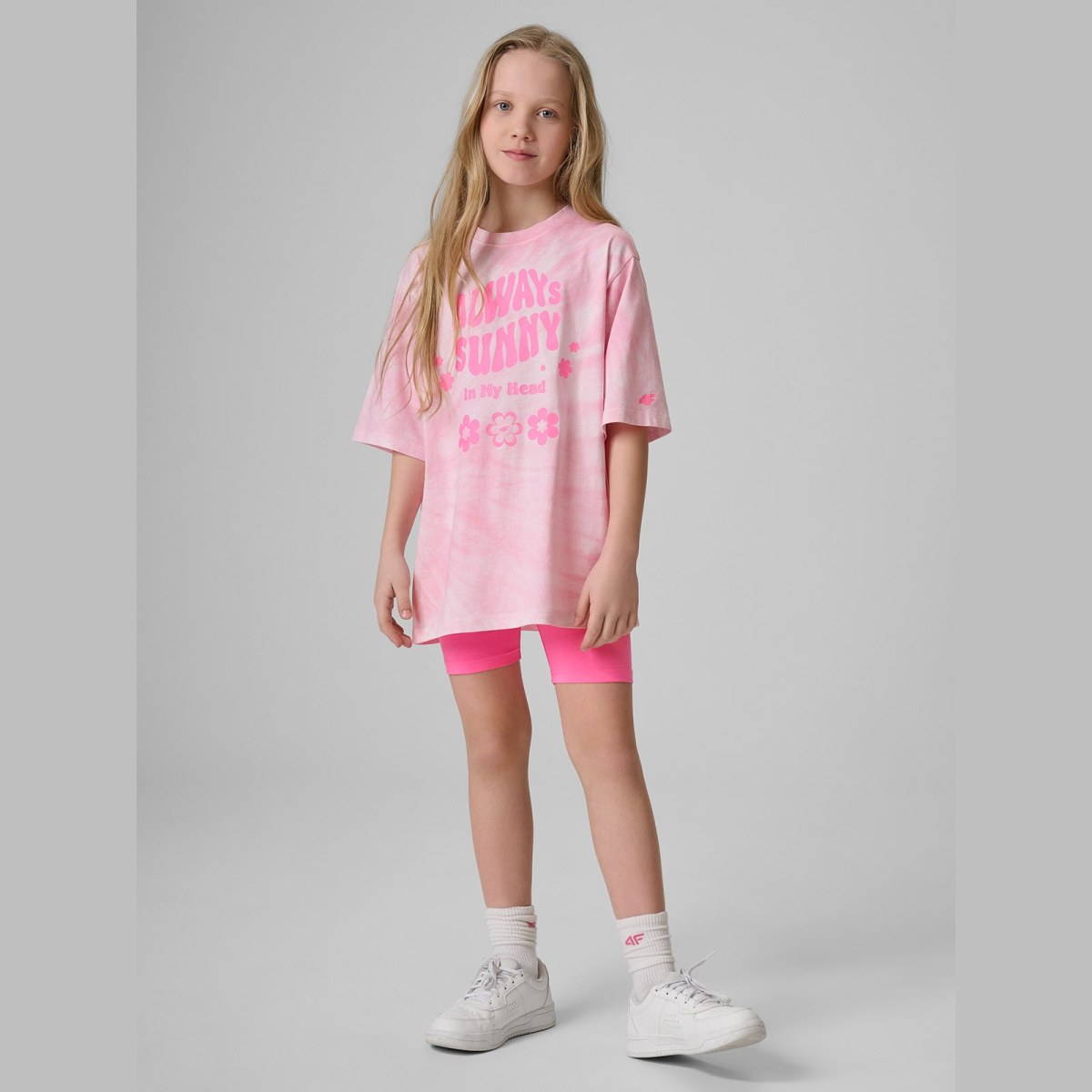T-shirt loose s potlačou dievčenský - ružový · záber 8