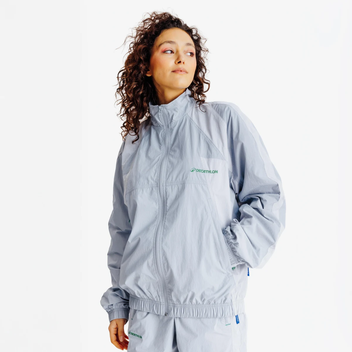 DECATHLON Unisex tepláková bunda Yestalgia sivá 2XL · záber 2