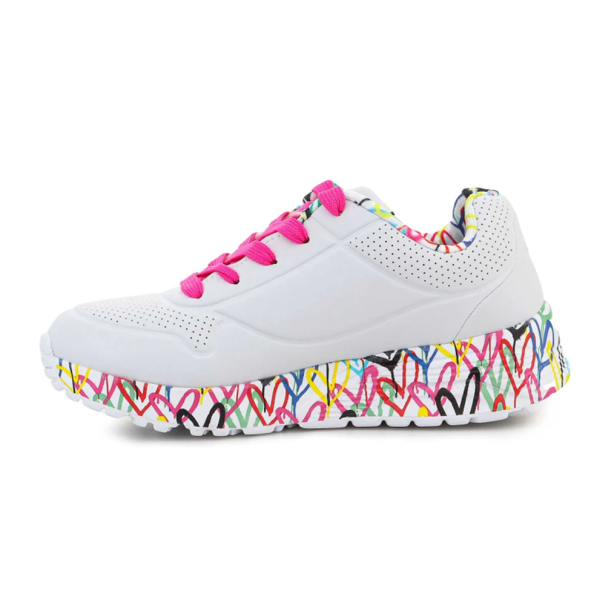 Dívčí rekreační obuv SKECHERS Uno Lite Lovely Luv K white pink · záber 3