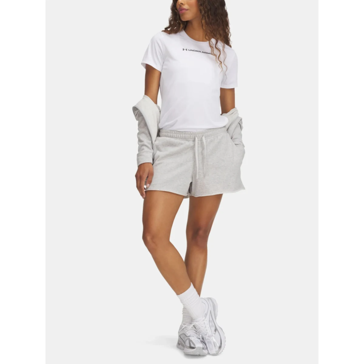 Dámské teplákové kraťasy UNDER ARMOUR UA Rival Terry Short-GRY · záber 4