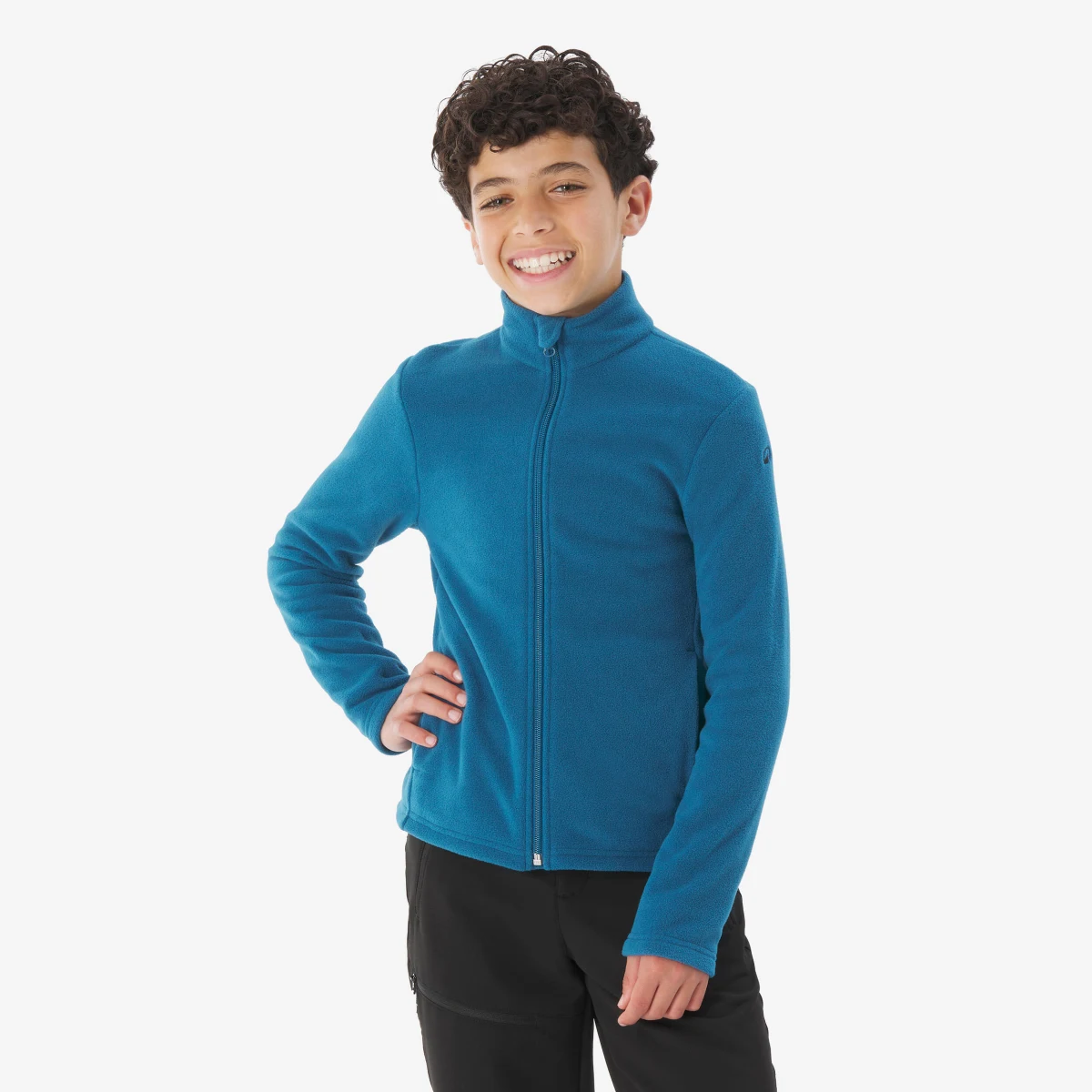 QUECHUA Detská fleecová mikina MH100 7 - 15 r. modrá 12-13 r (151-160 cm) · záber 1