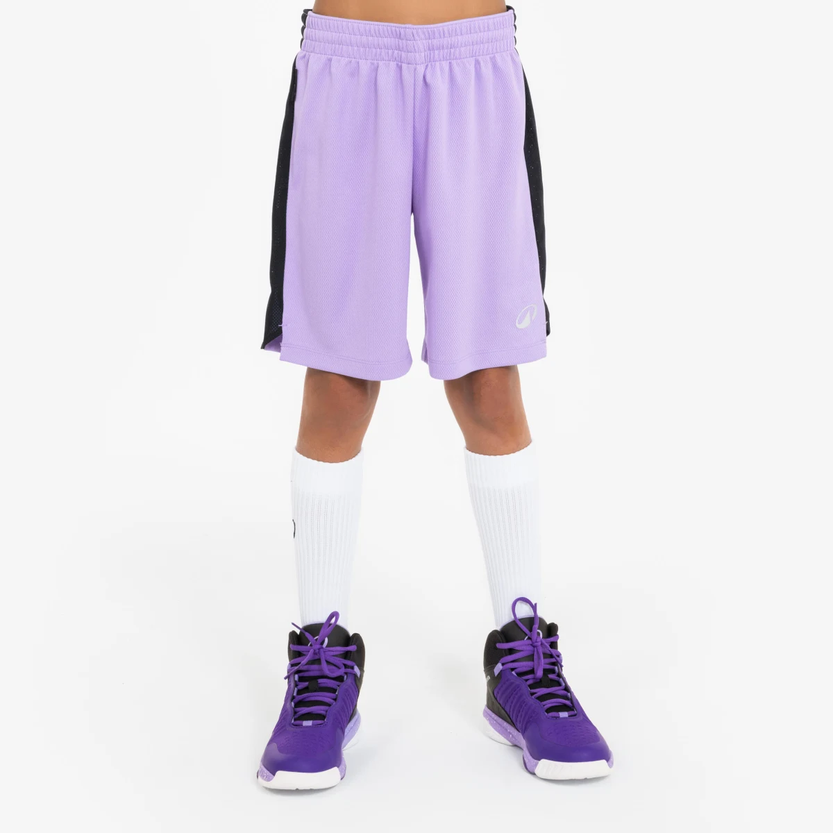 TARMAK Detské basketbalové šortky SH 500 fialové 8-9 r (131-140 cm) · záber 1