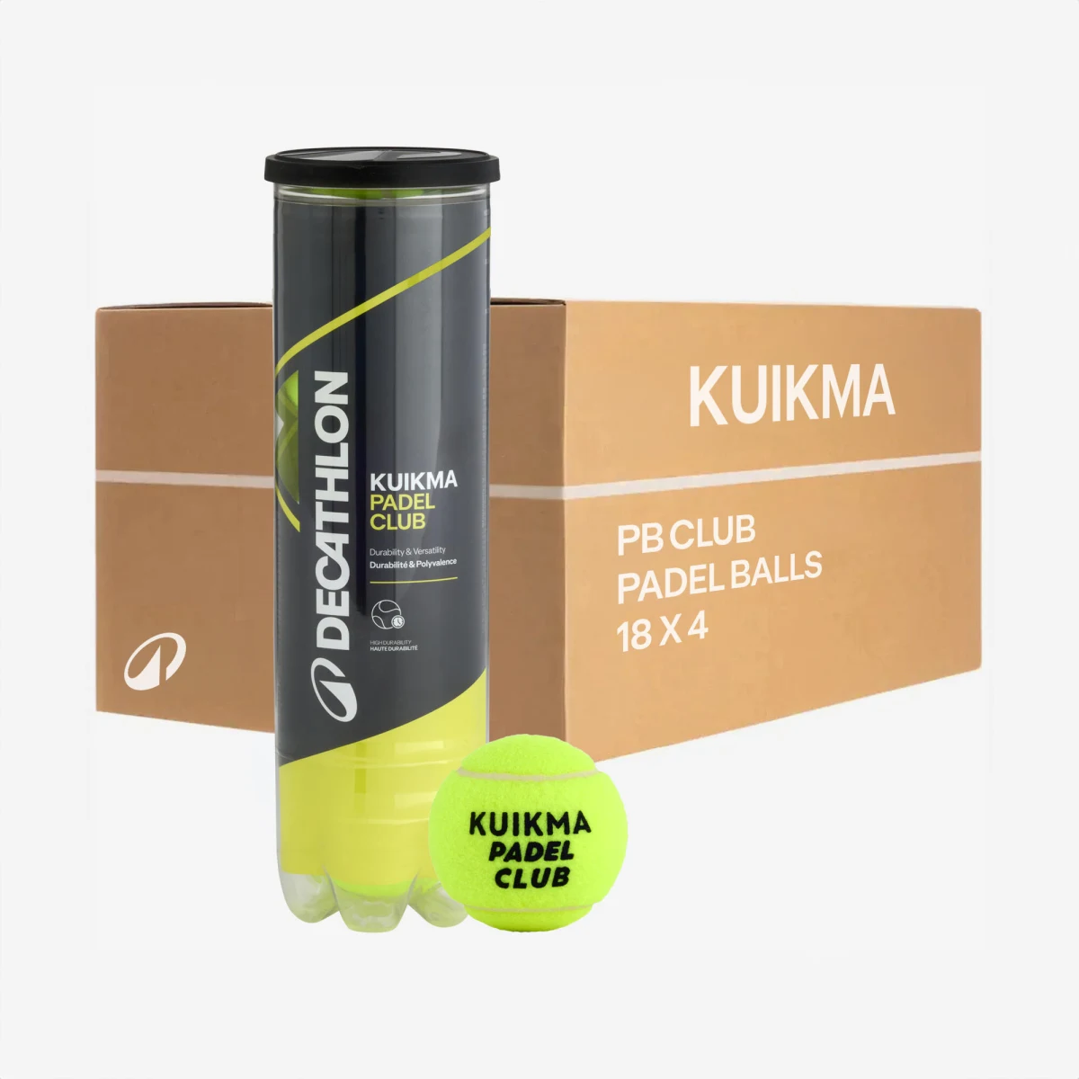 KUIKMA Loptičky na padel PB Club tlakované 18×4 ks bez · záber 1