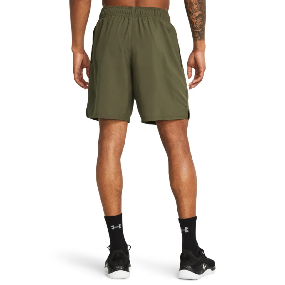Pánské tréninkové kraťasy UNDER ARMOUR UA Tech Woven Wordmark Short-GRN · záber 3