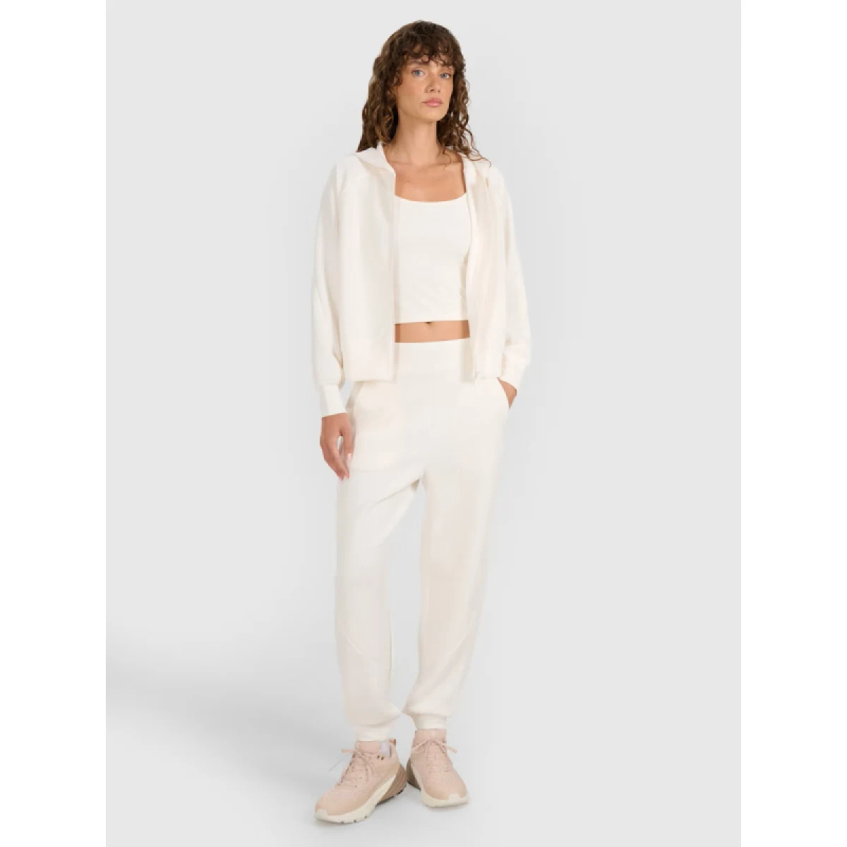 Dámská mikina se zipem 4F SWEATSHIRT F1835-WAW25TSWSF1835-11S-OFF WHITE · záber 4