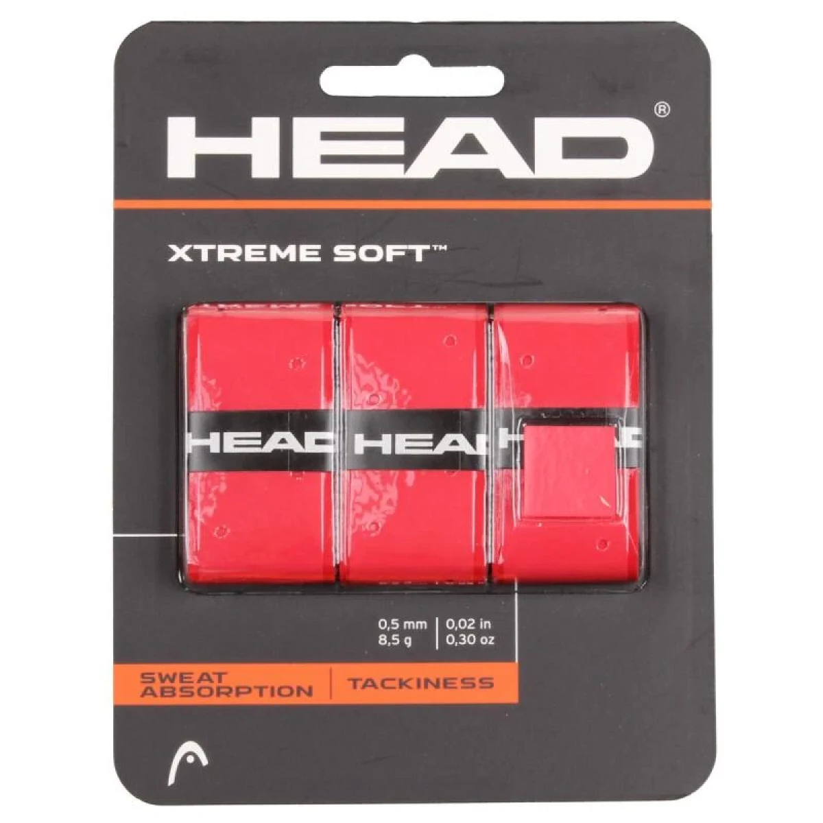 Head XtremeSoft 3 overgrip omotávka tl. 0,5 mm červená · záber 1