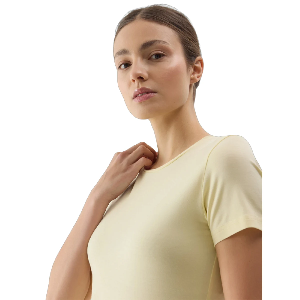 Dámské tričko s krátkým rukávem 4F TSHIRT-WSS24TTSHF1267-73S-LIGHT LEMON · záber 4