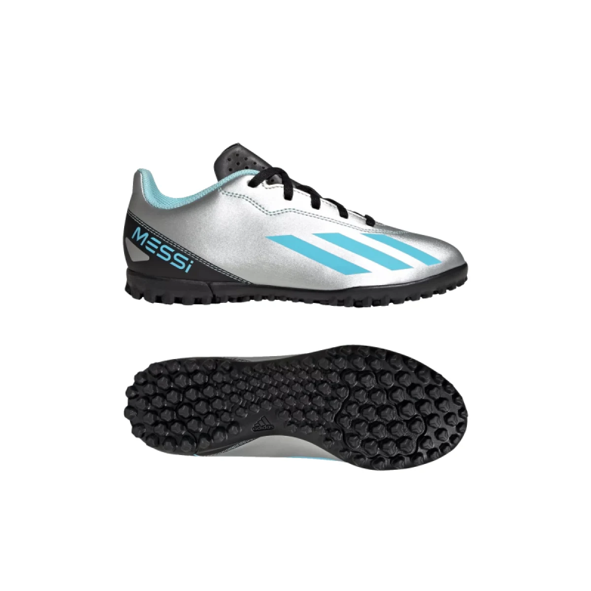 Juniorské fotbalové kopačky turfy ADIDAS X CRAZYFAST MESSI 4 SILVMT BLIBLU CBLACK_IE4068_tf · záber 5