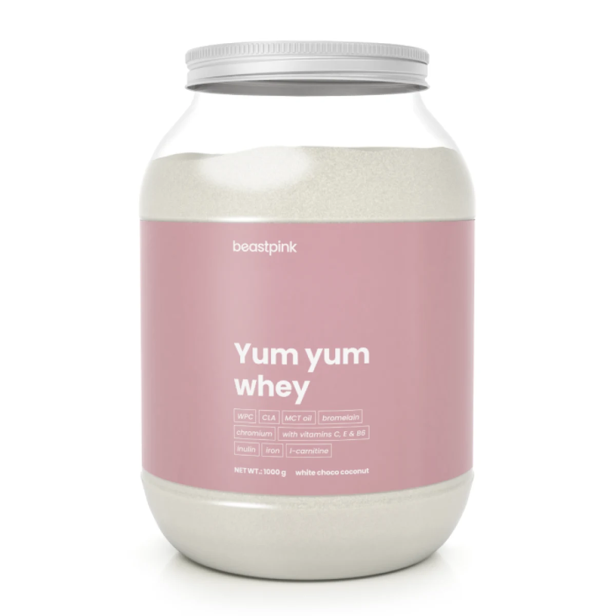 Yum Yum Whey - BeastPink - Вкус: Бял шоколад с кокос | Тегло: 1 g | Обем: 1000 g | Опаковка: 315 · záber 1