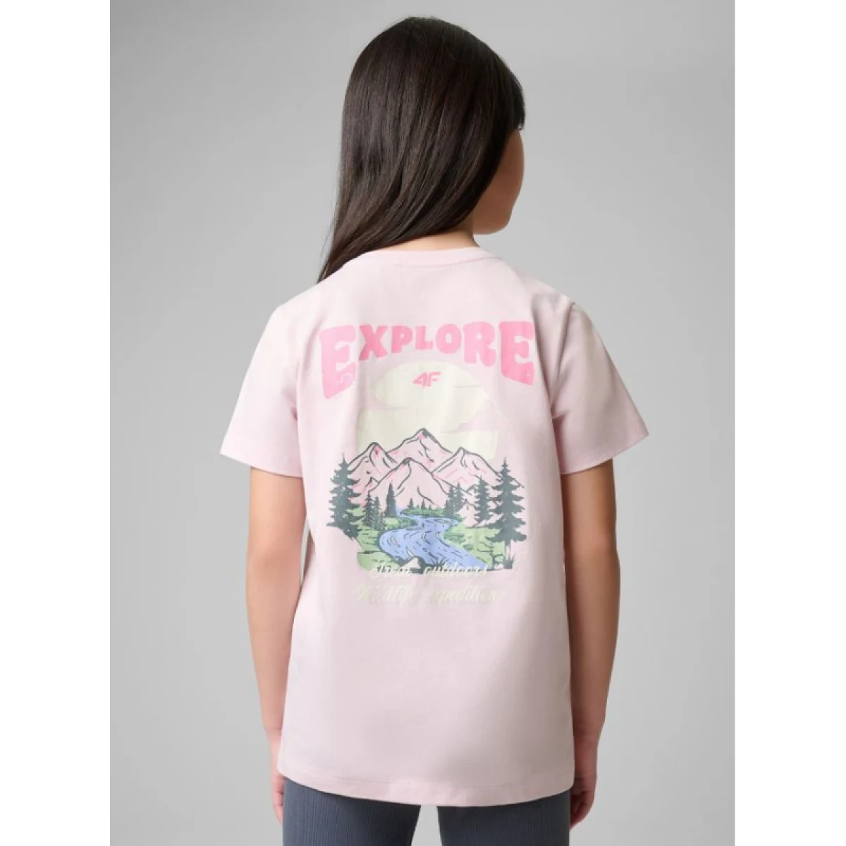 Dívčí tričko s krátkým rukávem 4F JUNIOR TSHIRT F2886-56S-LIGHT PINK · záber 4