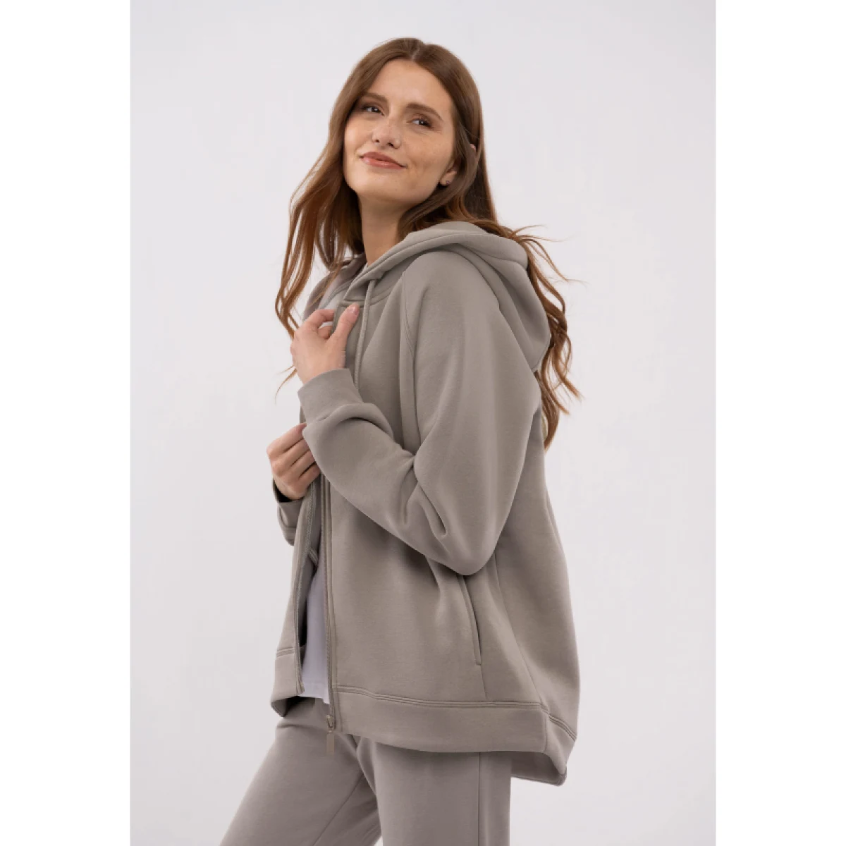 Dámská zateplená mikina se zipem VOLCANO TIFFI-102-BEIGE · záber 3
