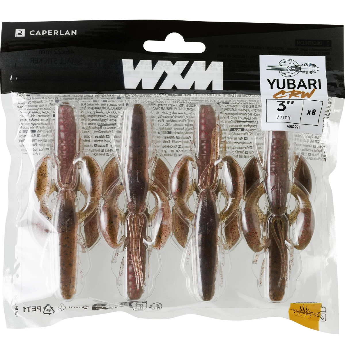 CAPERLAN Mäkká umelá nástraha ráčik s atraktantom WXM Yubari CRW 75 Youngcraw bez · záber 2