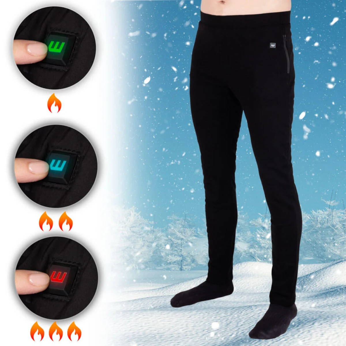 Pánske vyhrievané nohavice W-TEC Insupants Farba čierna, · záber 2