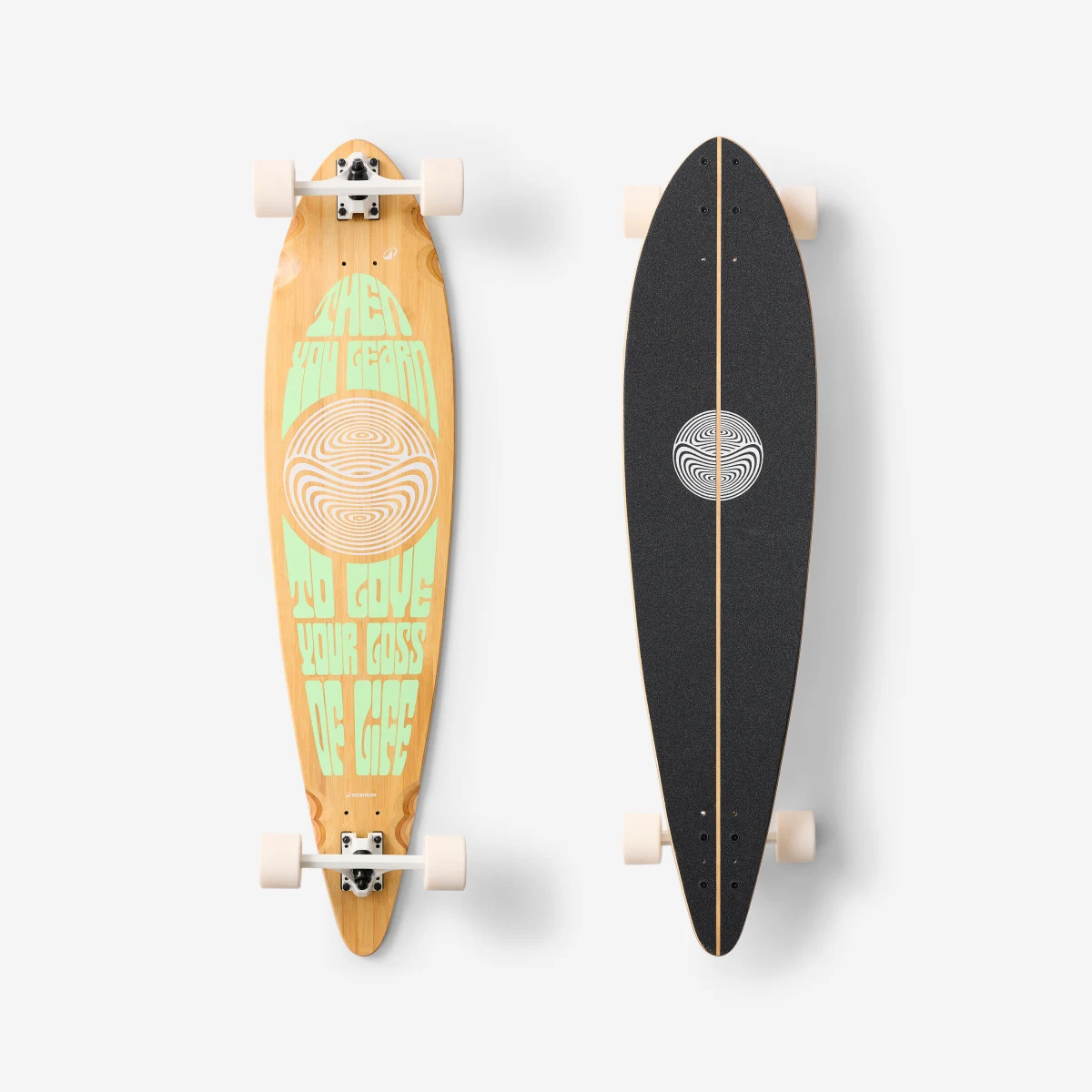 DECATHLON Longboard Pintail 500 Trippy zelený bez · záber 1