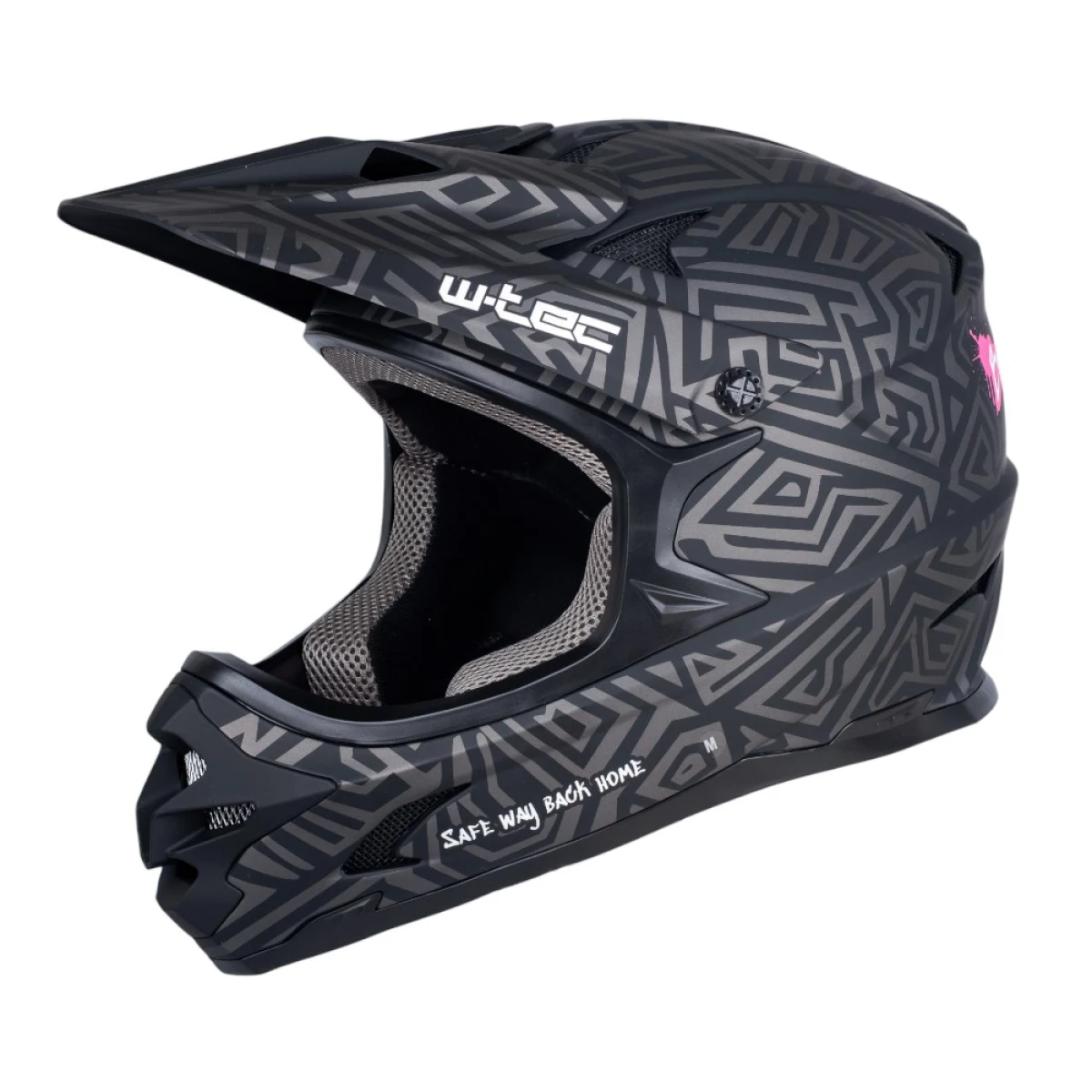 Downhill prilba W-TEC Richpike Farba Pink Tag On Black, · záber 1