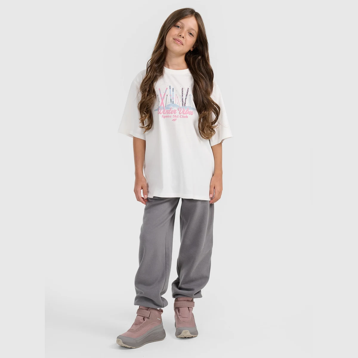 T-shirt loose s potiskem dívčí - bílý · záber 2
