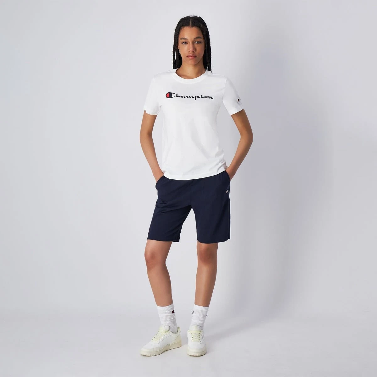 Champion Dámské tričko Big Logo Jersey White - Velikost: S | Barva: Biela | Hmotnost: 0,122 kg · záber 4