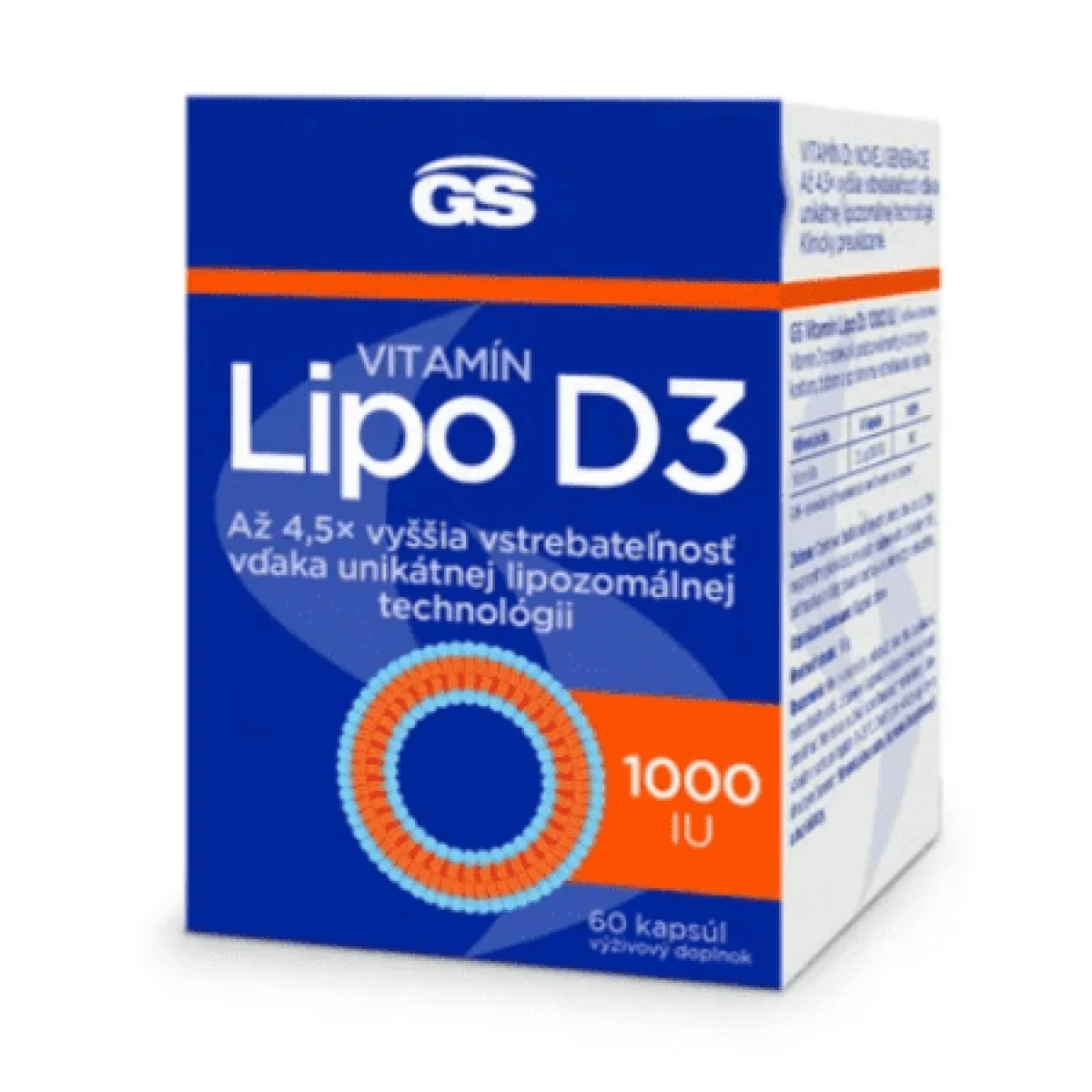 GS Vitamín lipo D3 1000 IU 60 kapsúl · záber 1