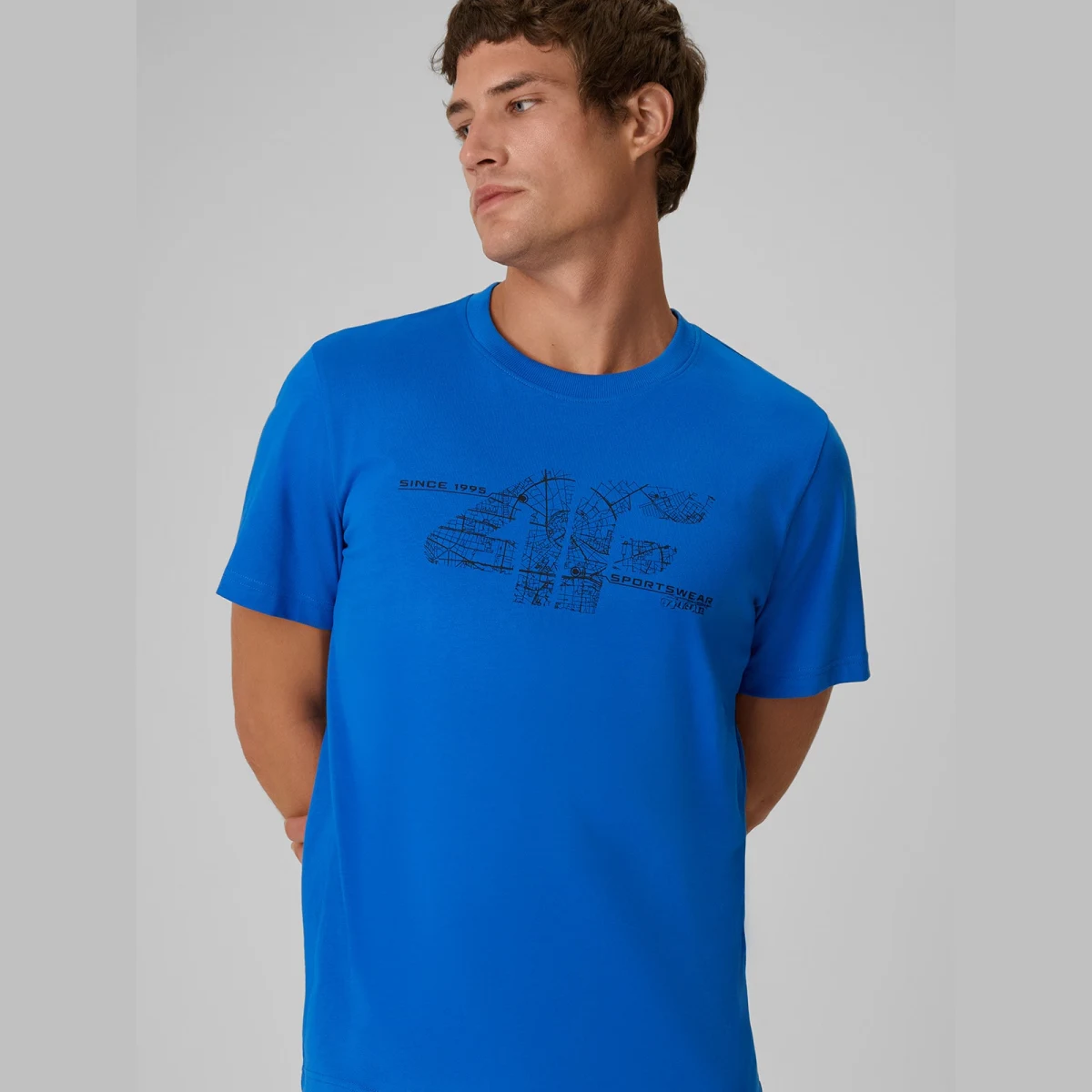 T-shirt regular s potlačou pánsky - modrý · záber 11